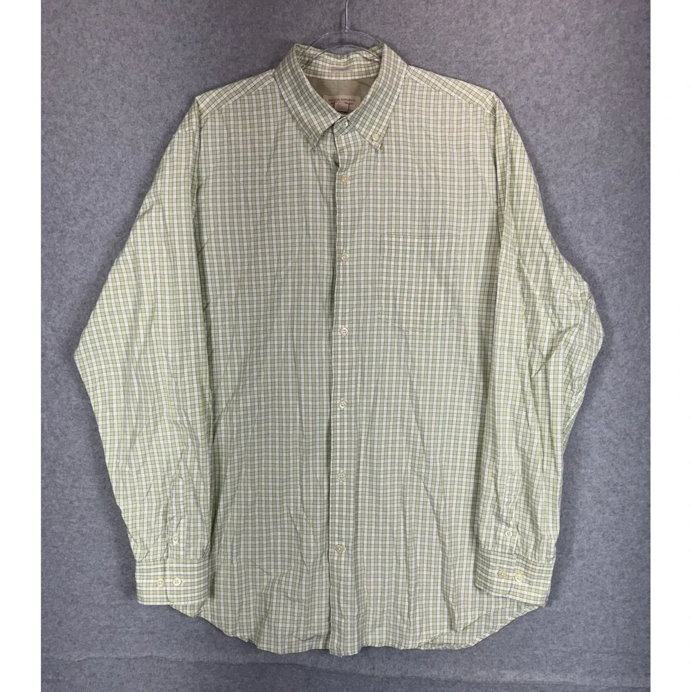 Banana Republic Shirt Mens Large Plaid Classic‎ Fit Button Down Casual Preppy